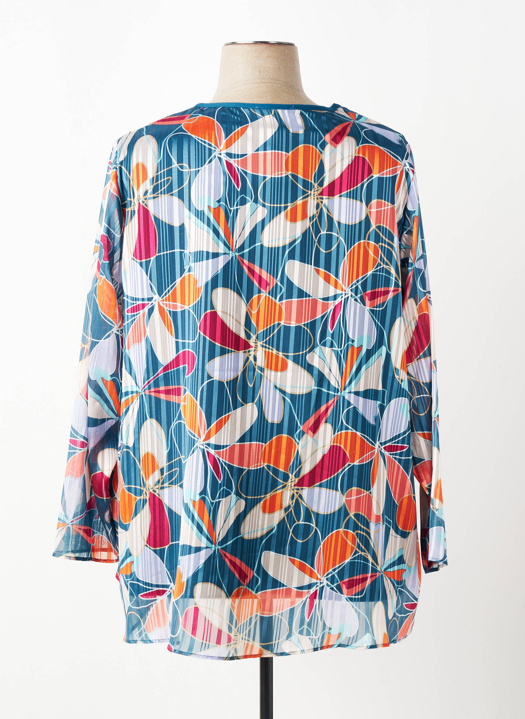Blouse légère et transparente manches longues vert GREGORY PAT femme