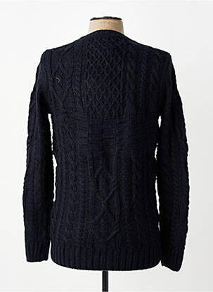Pull col rond manches longues bleu QUINZE & TREIZE homme