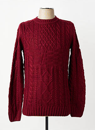 Pull stretch manches longues rouge QUINZE & TREIZE homme