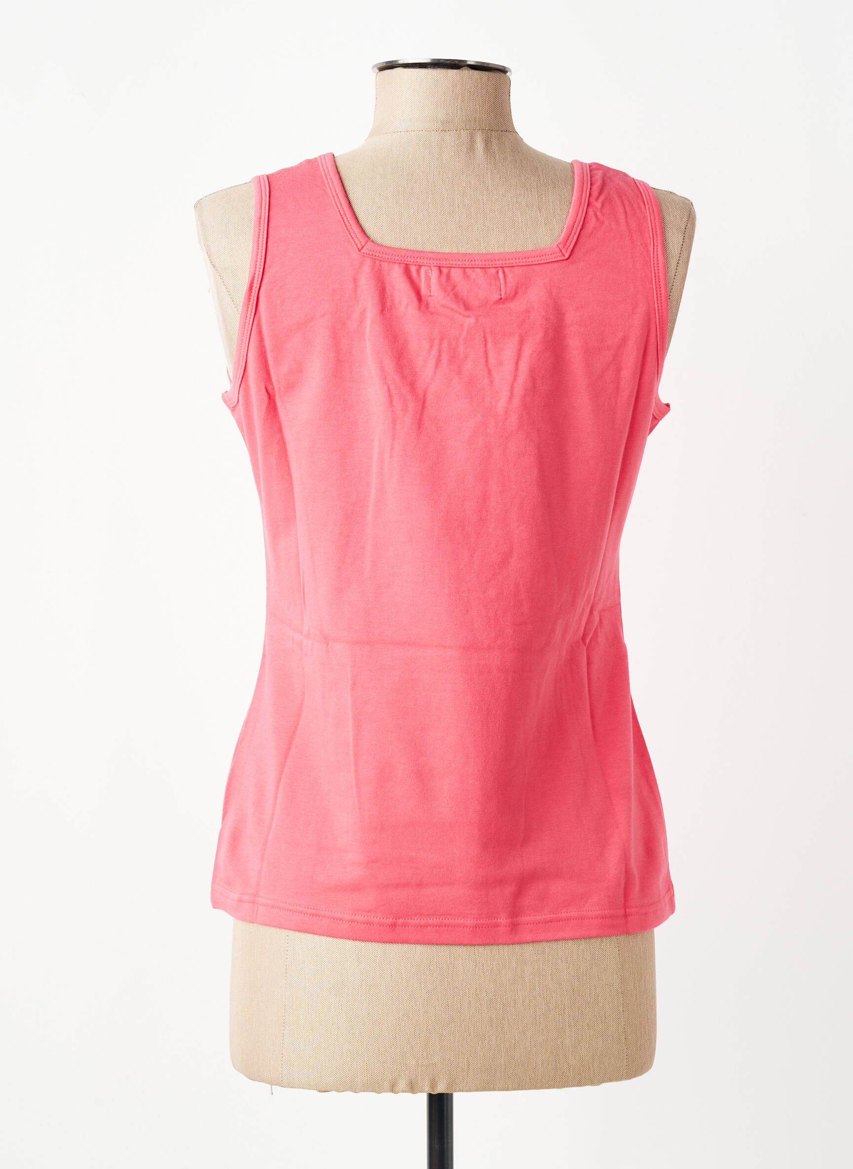 Top col carré sans manche rose CLOUD'S femme