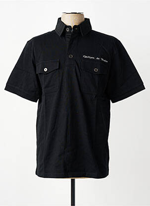 Polo tissage jersey manches courtes noir QUINZE & TREIZE homme