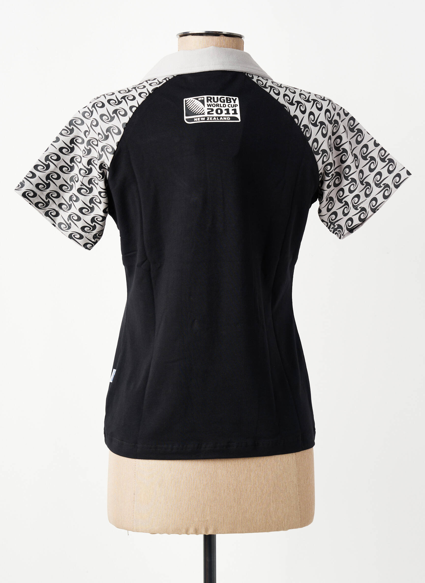 Polo coupe droite manches courtes noir WORLD CUP femme