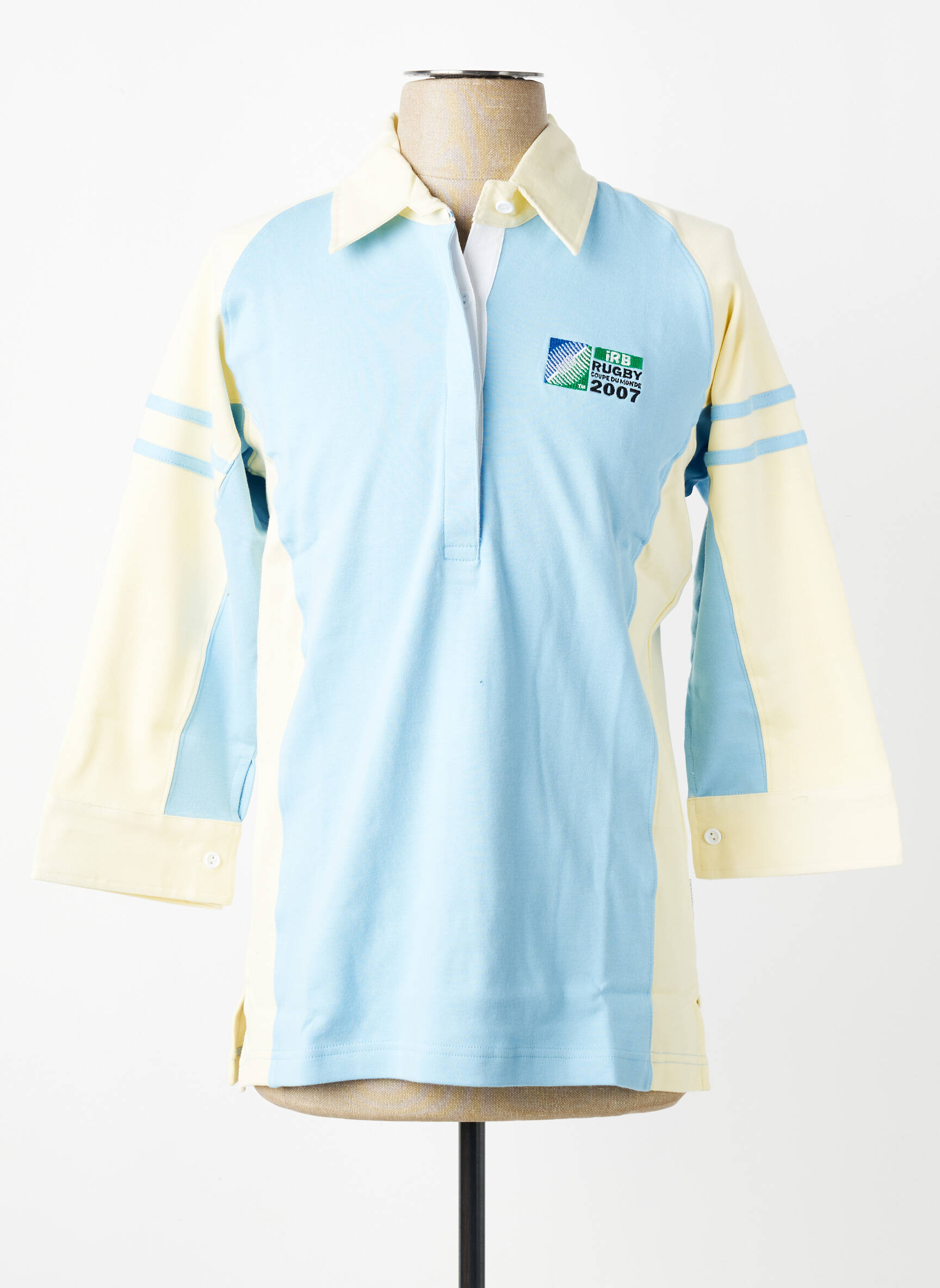 Polo manches longues manches longues bleu WORLD CUP homme