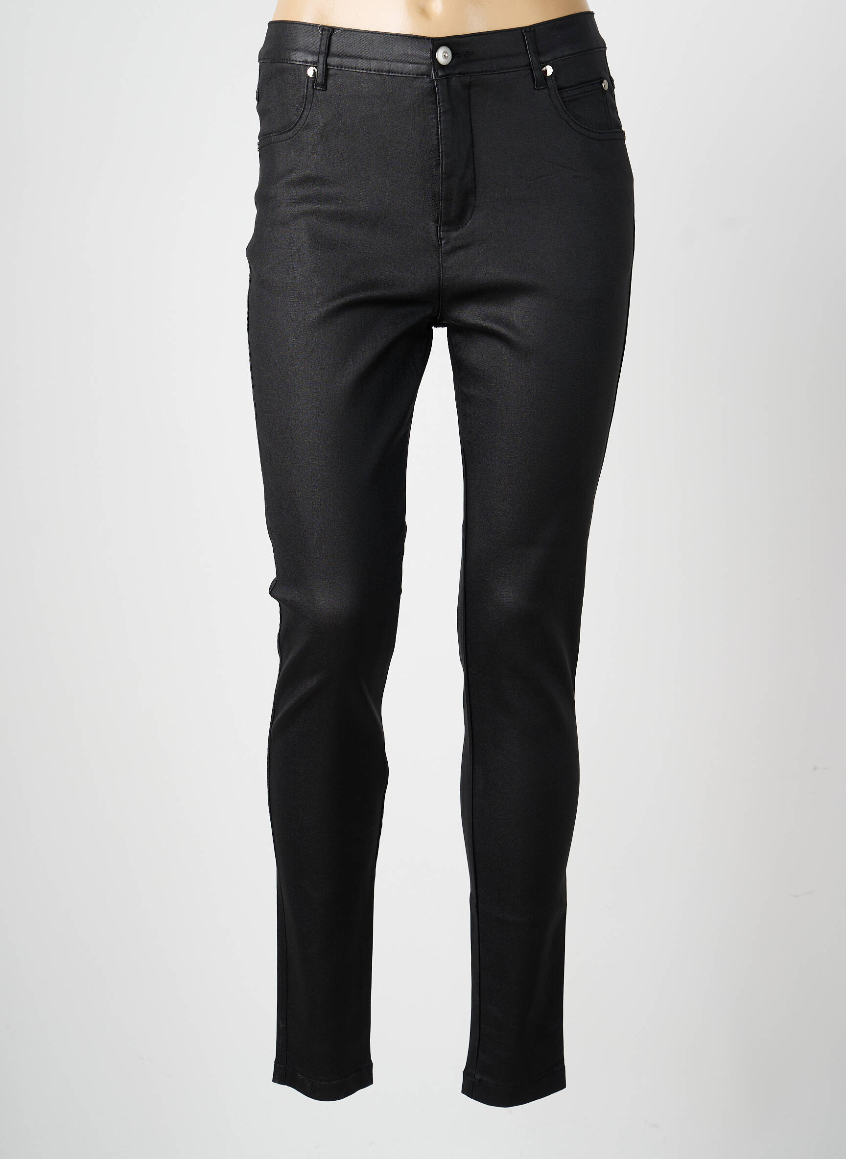 Pantalon slim stretch taille normale noir MARBLE femme