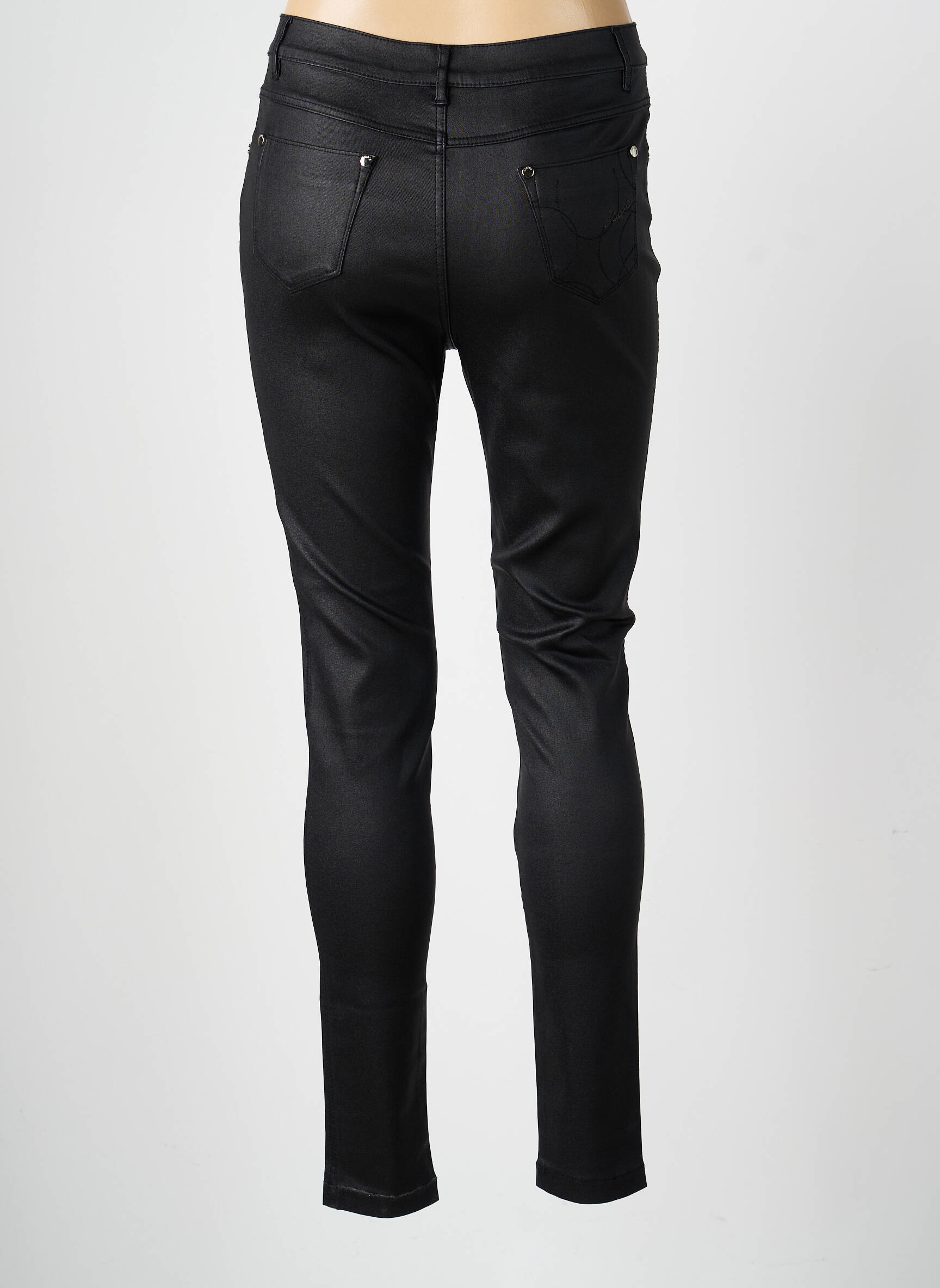 Pantalon slim stretch taille normale noir MARBLE femme