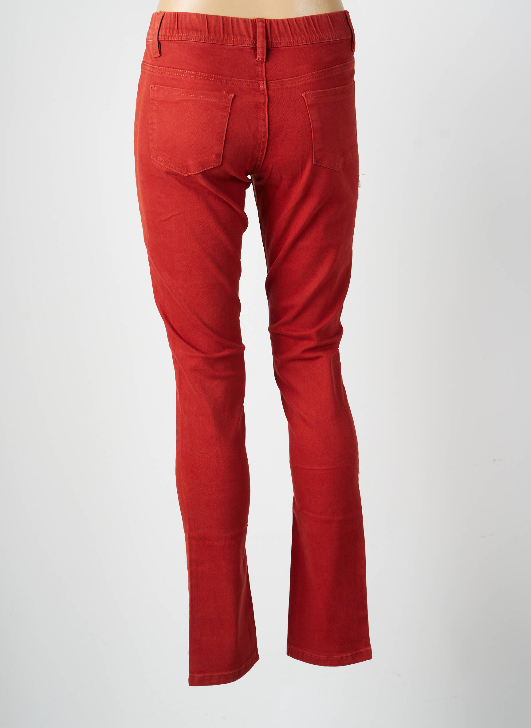 Pantalon slim taille élastique taille normale orange PLURIELLES femme