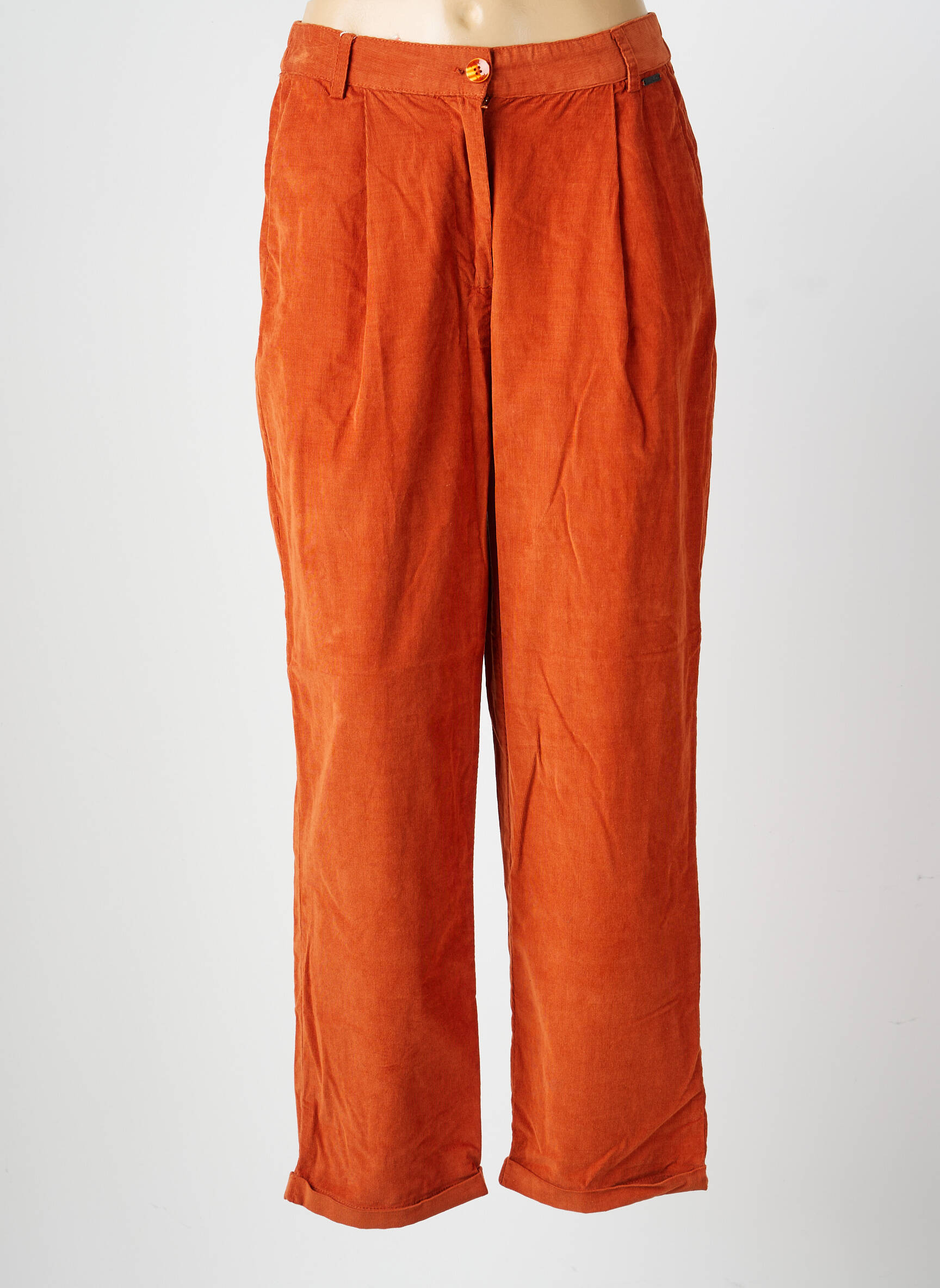 Pantalon droit stretch taille normale orange AGATHE & LOUISE femme