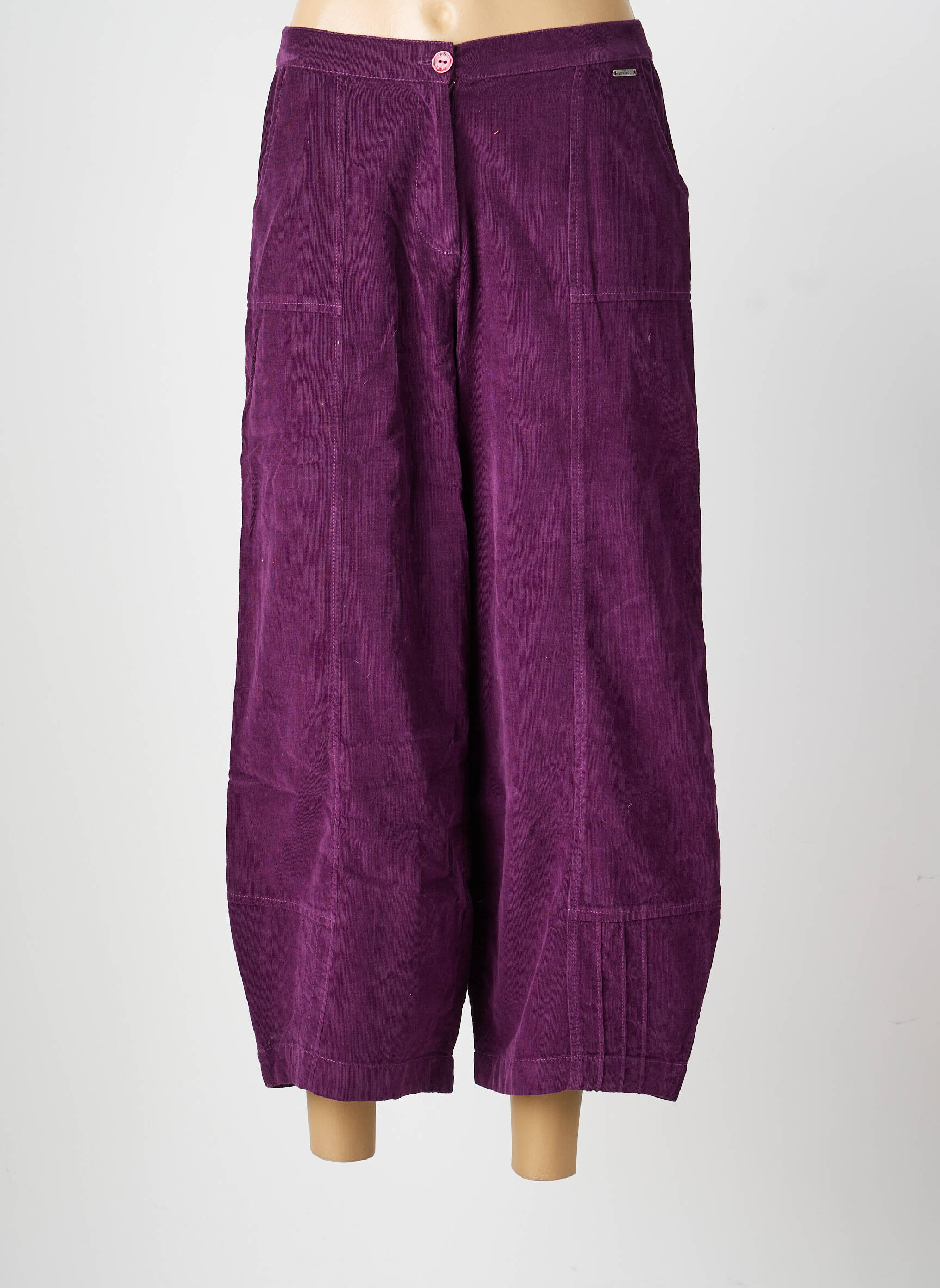 Pantalon droit taille élastique taille normale violet AGATHE & LOUISE femme