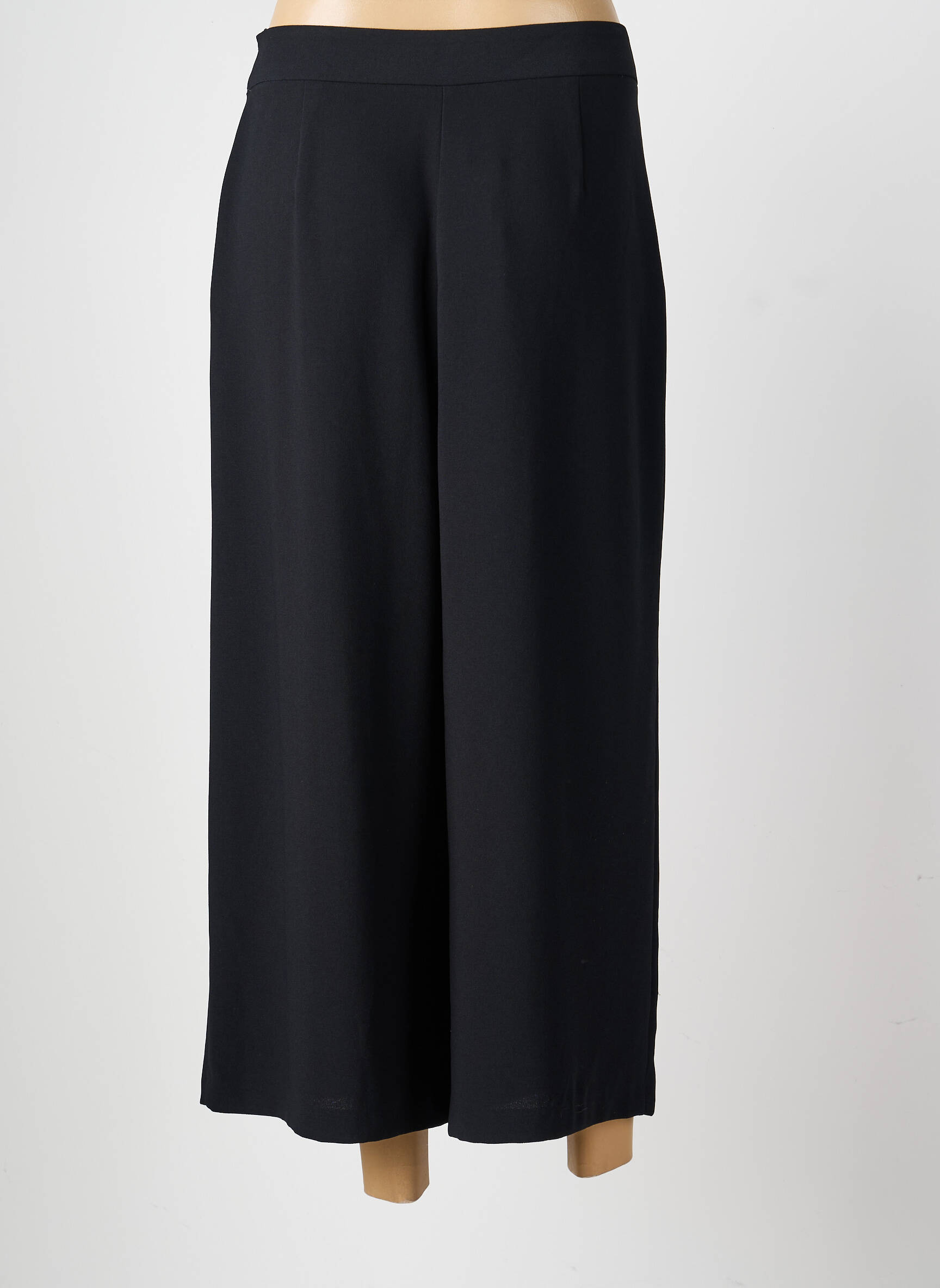 Pantalon droit tissage crêpe taille normale noir MARBLE femme