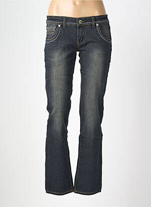 Jeans coupe droite broderie rivets taille basse bleu CLOUD'S femme
