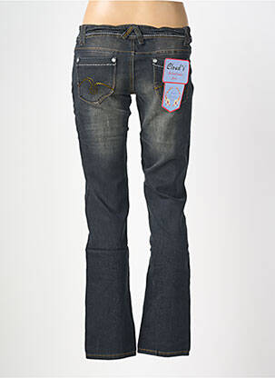 Jeans coupe droite broderie rivets taille basse bleu CLOUD'S femme
