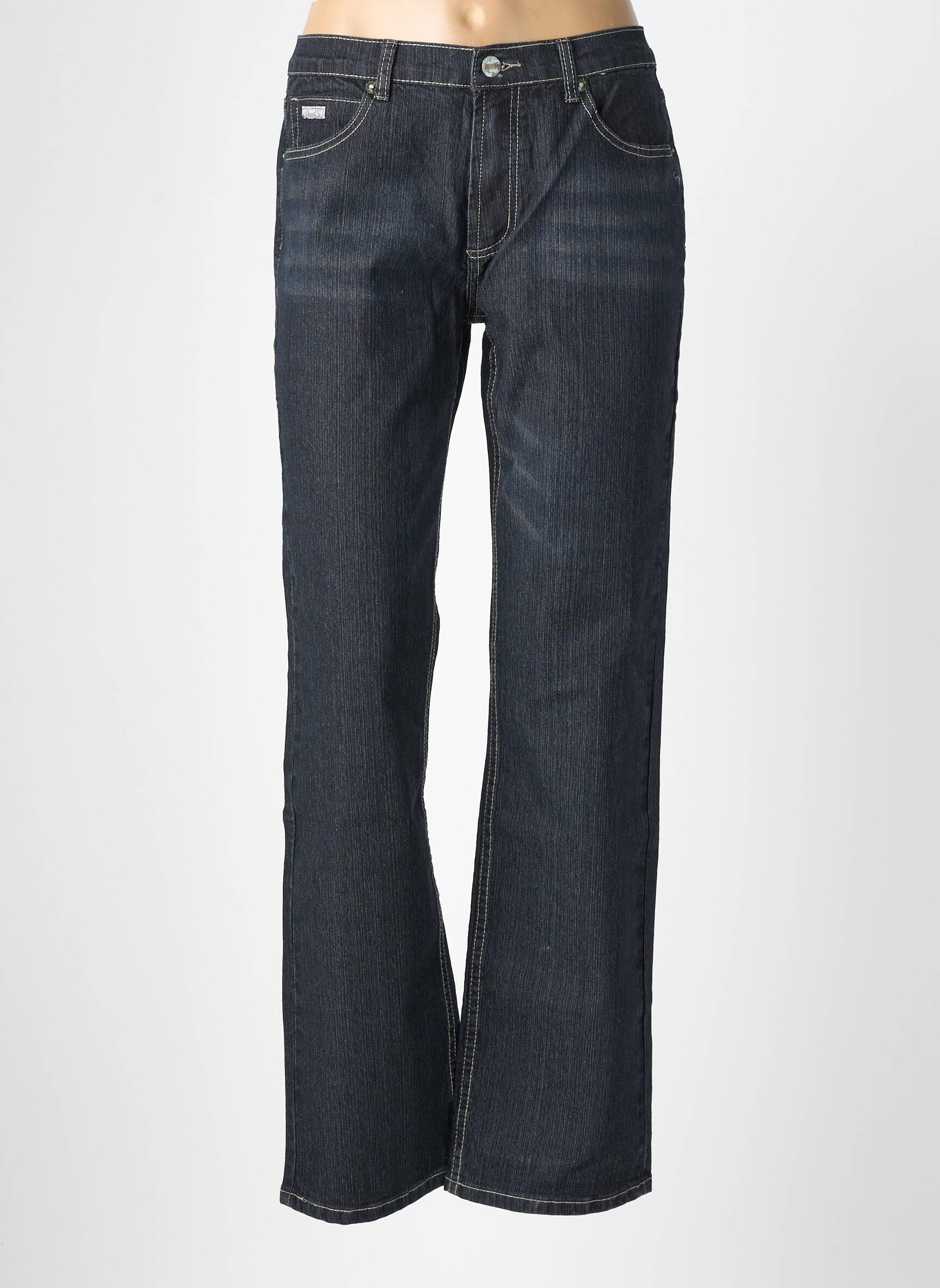 Jeans coupe droite broderie rivets taille normale bleu CLOUD'S femme