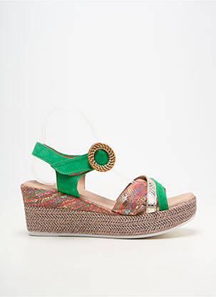 Sandales/nu pieds talon compensé talon de 7 à 9cm vert GEO-REINO femme