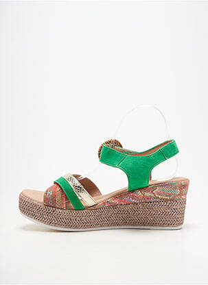 Sandales/nu pieds talon compensé talon de 7 à 9cm vert GEO-REINO femme