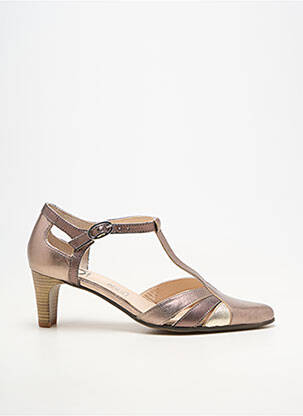 Escarpins matière lisse talon de 4 à 6cm marron GEO-REINO femme