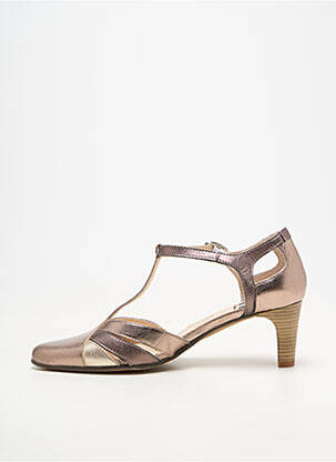 Escarpins matière lisse talon de 4 à 6cm marron GEO-REINO femme