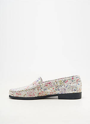 Mocassins bout rond talon plat jusqu'à 3cm blanc GEO-REINO femme