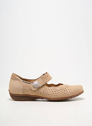 Ballerines fermeture scratch talon plat jusqu'à 3cm beige MOBILS femme