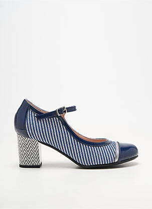 Escarpins matière lisse talon de 4 à 6cm bleu DORKING femme