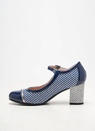 Escarpins matière lisse talon de 4 à 6cm bleu DORKING femme