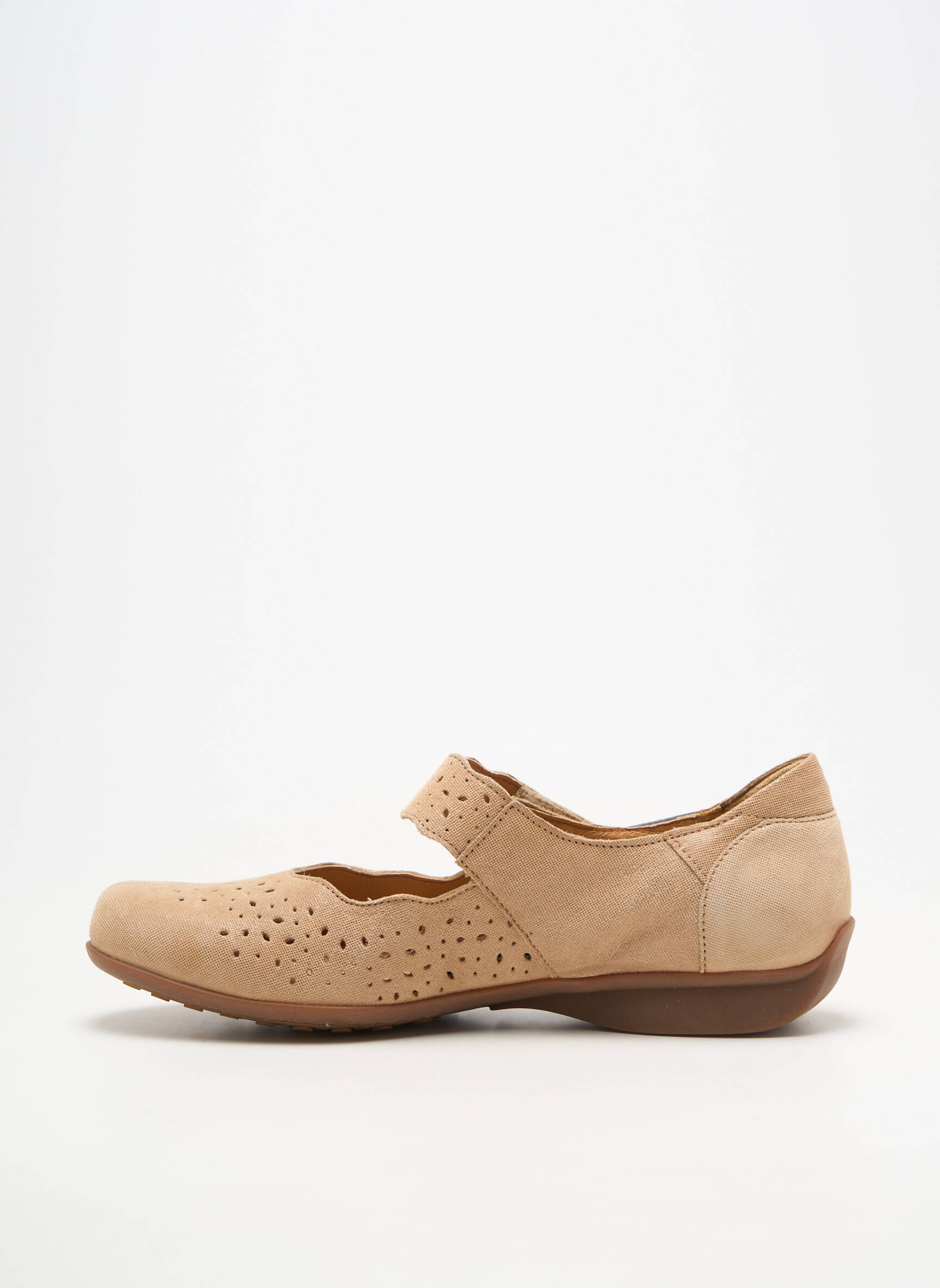 Ballerines fermeture scratch talon plat jusqu'à 3cm beige MOBILS femme