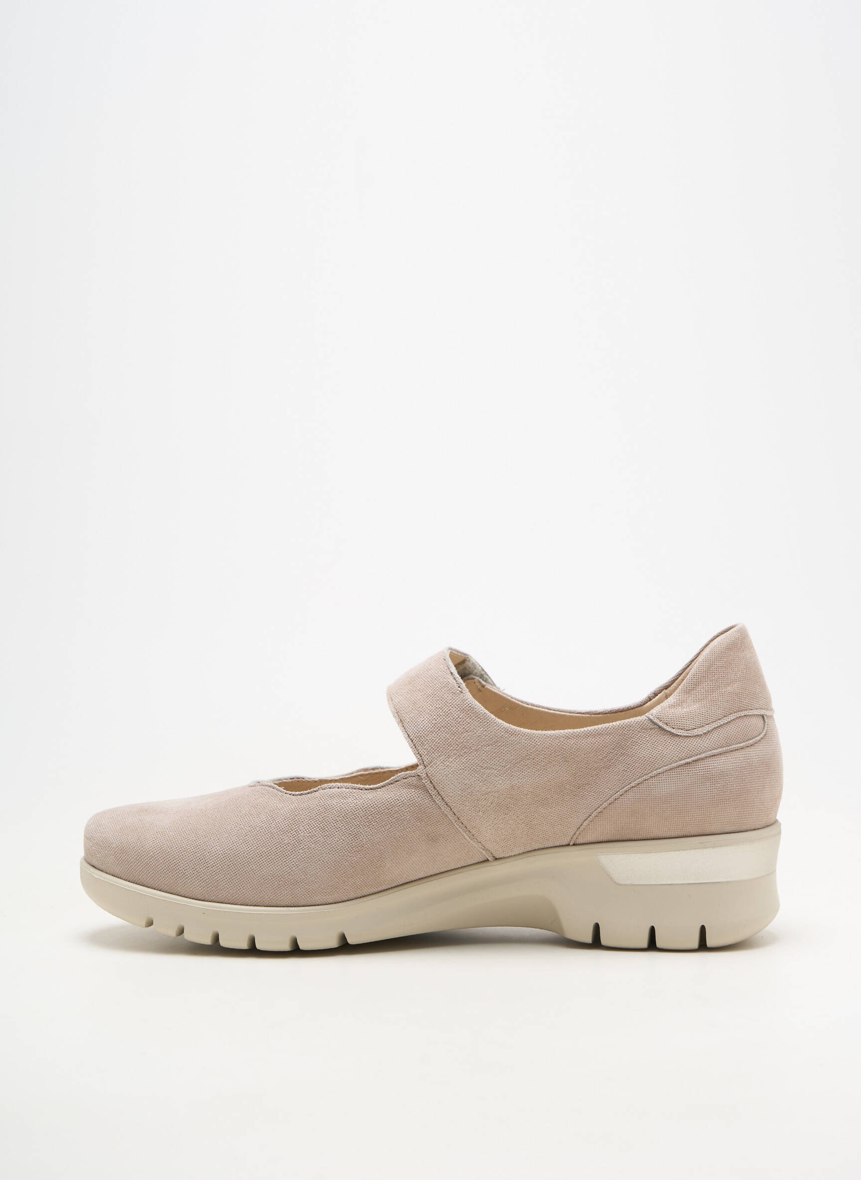 Ballerines fermeture scratch talon de 4 à 6cm gris MOBILS femme