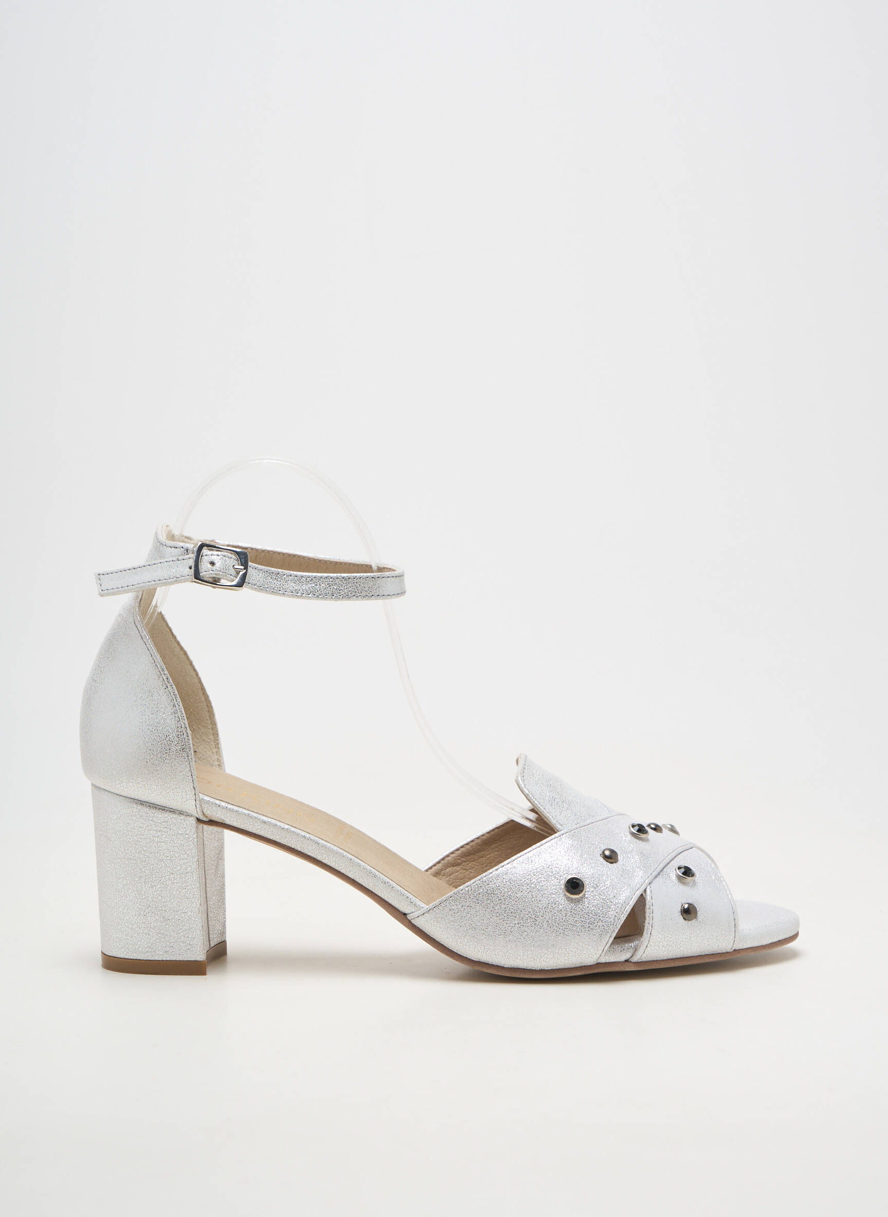 Sandales/nu pieds fermeture boucle(s) talon de 7 à 9cm argent DORKING femme