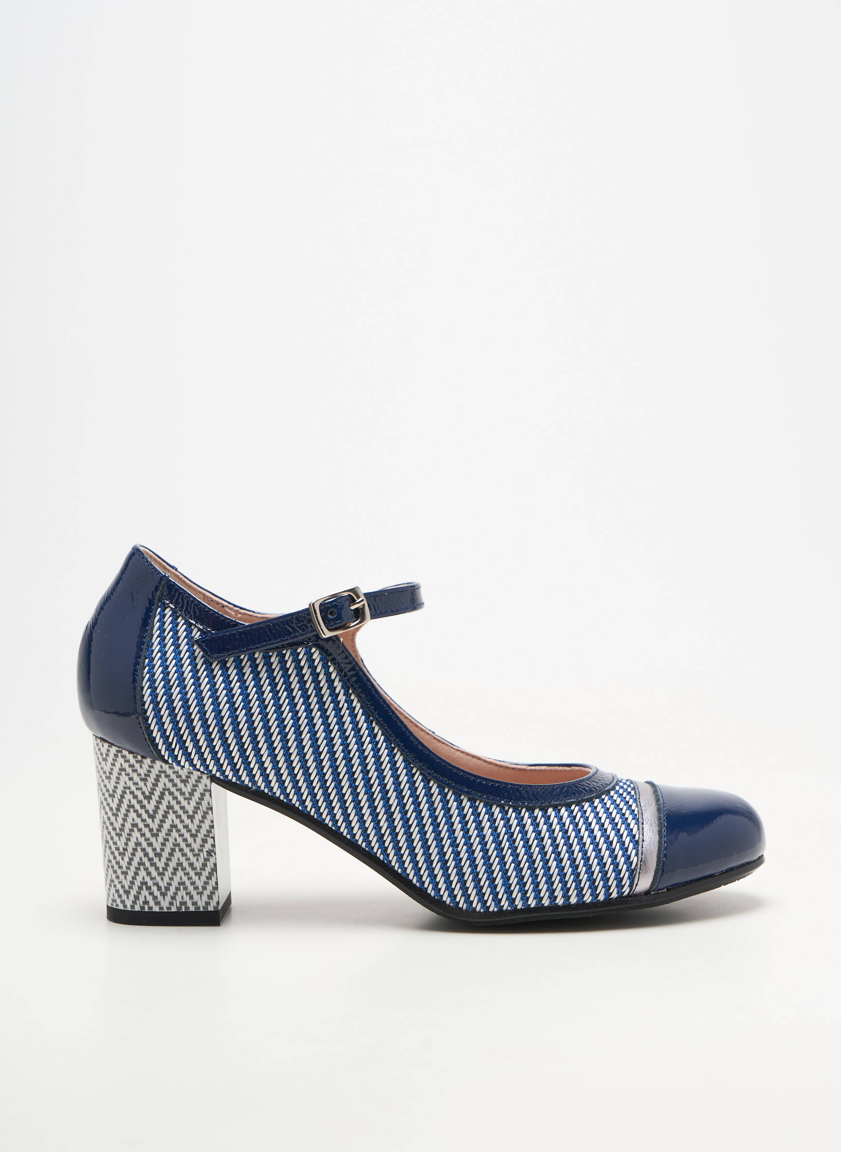 Escarpins matière lisse talon de 4 à 6cm bleu DORKING femme