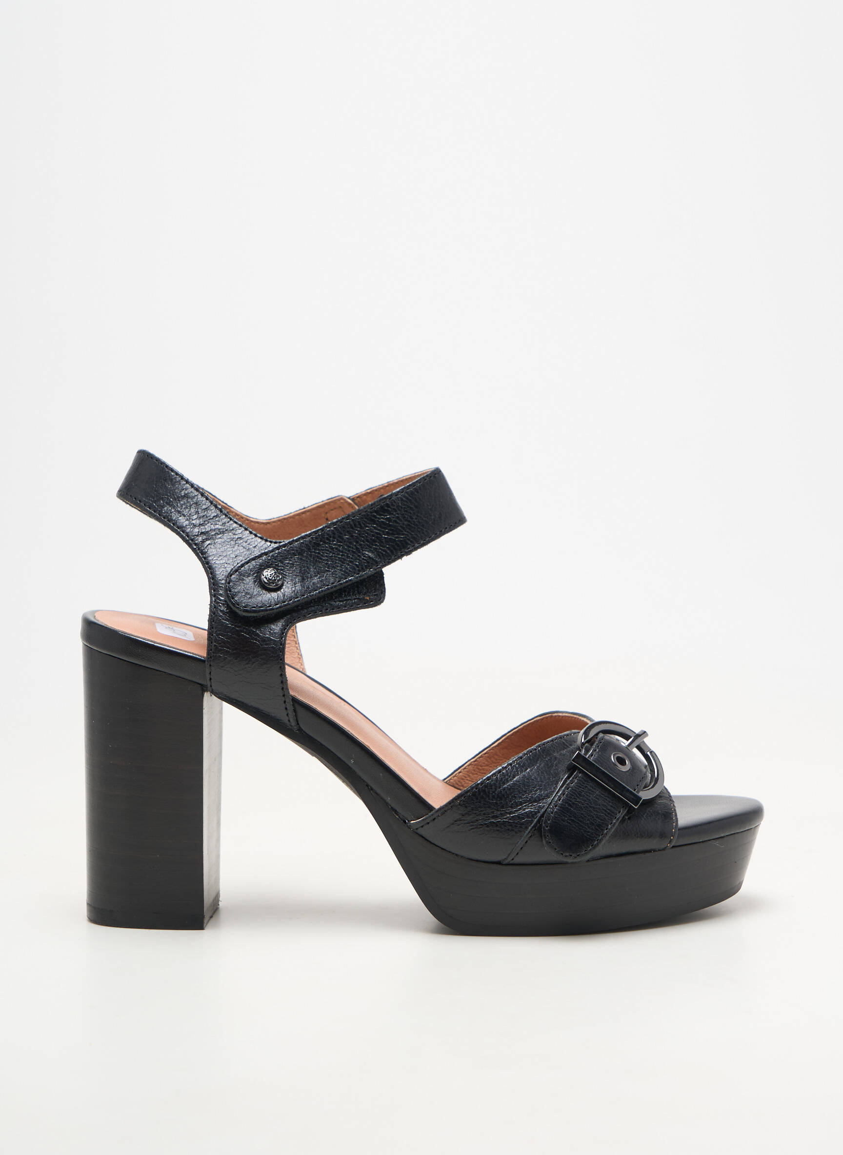 Sandales/nu pieds matière lisse talon de 7 à 9cm noir EMILIE KARSTON femme