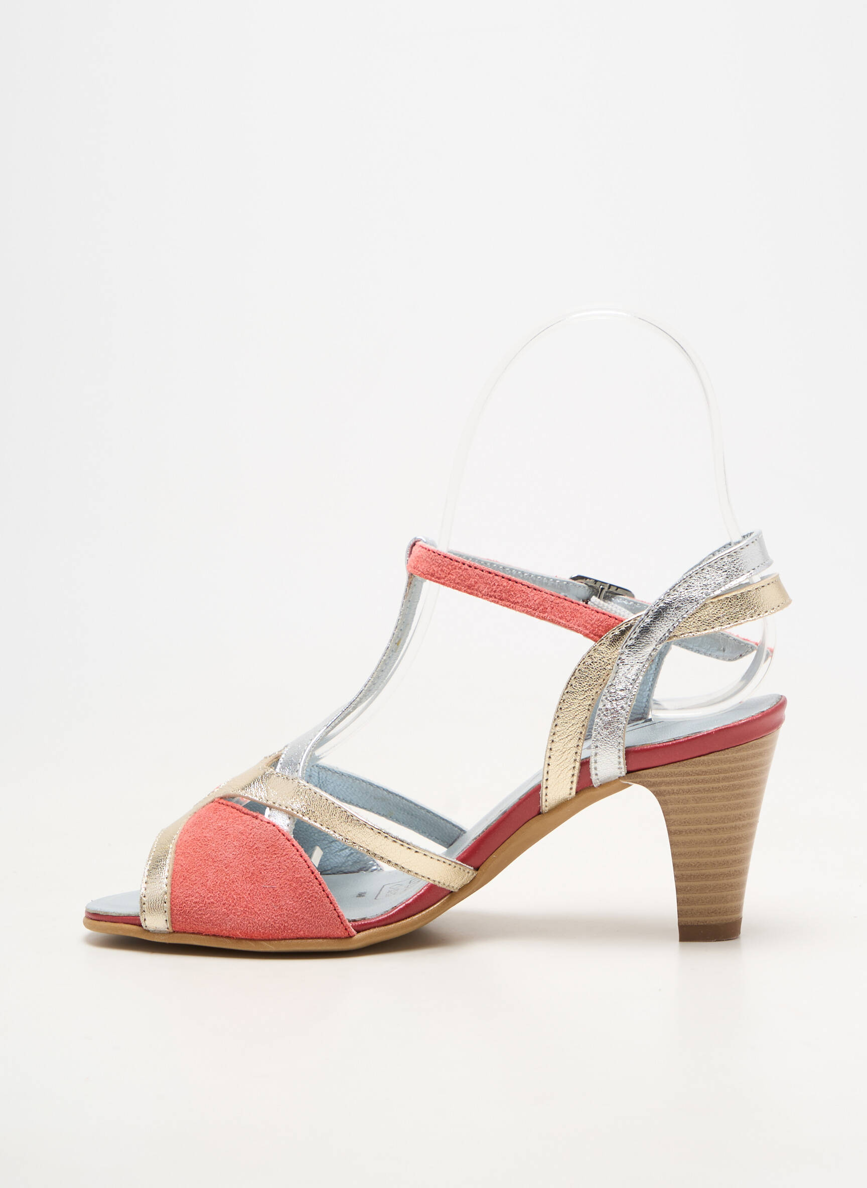 Sandales/nu pieds matière lisse talon de 7 à 9cm orange ARTIKA SOFT femme