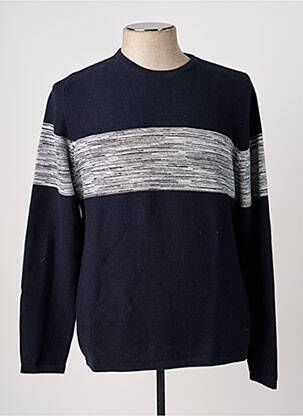 Pull stretch manches longues bleu DELAHAYE homme