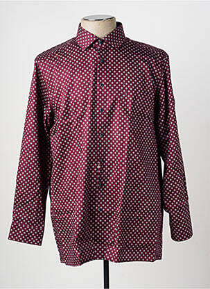 Chemise manches longues poches rouge OLYMP homme
