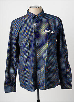Chemise manches longues poches bleu CAPTEN homme