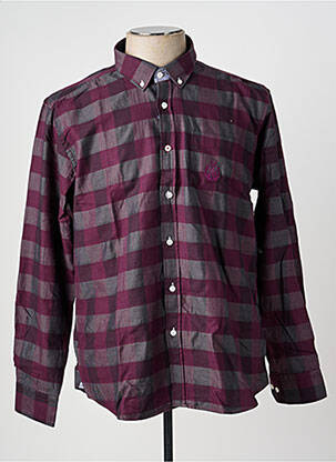 Chemise manches longues poches violet BLACK WELLIS homme