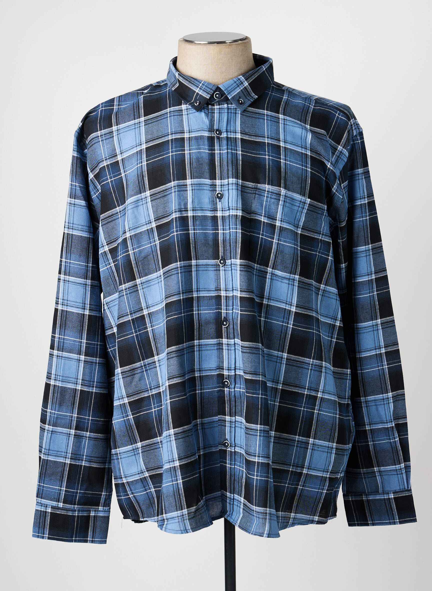 Chemise manches longues poches bleu CAPTEN homme