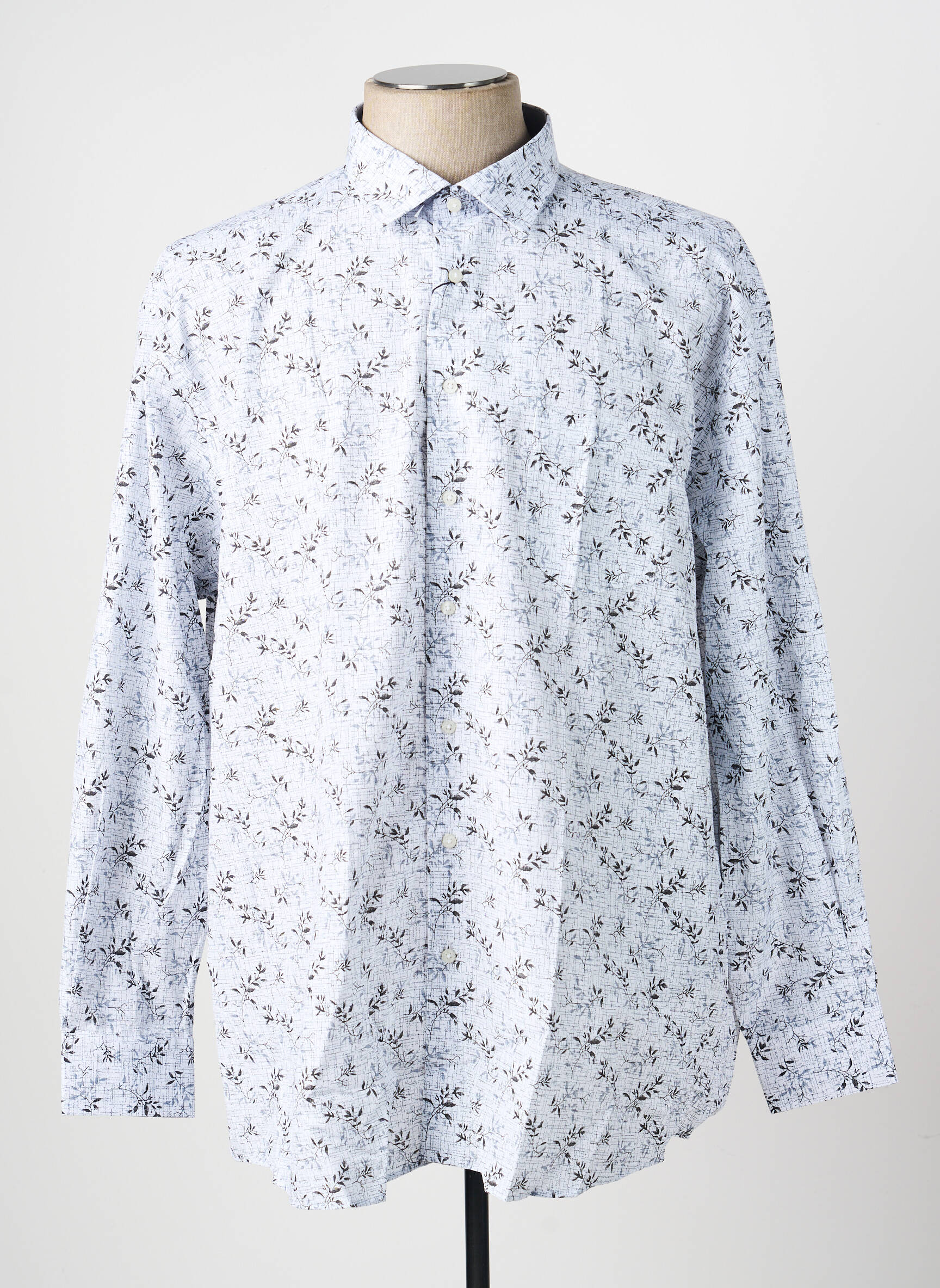 Chemise manches longues coupe droite gris ARMORIAL homme