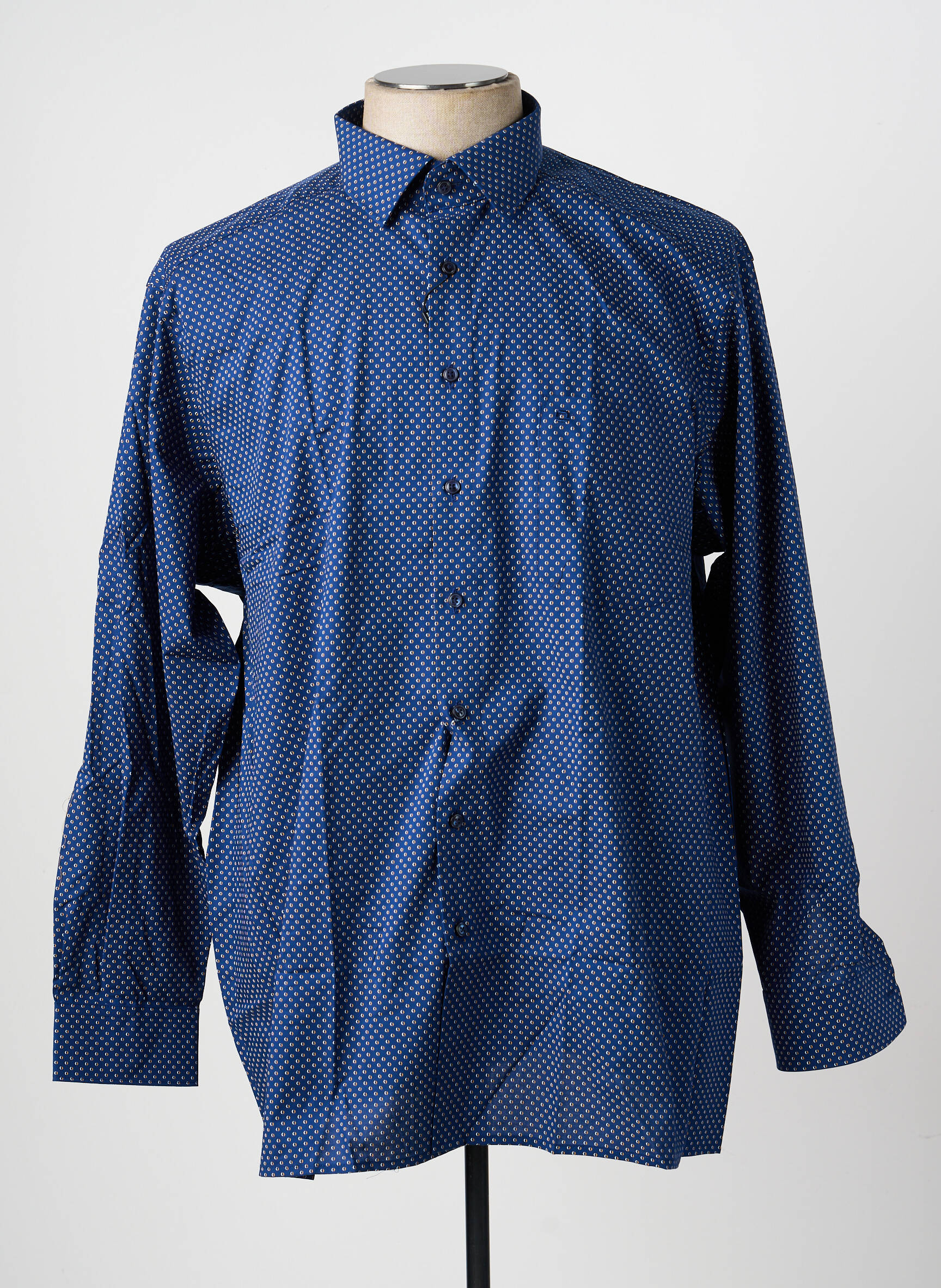 Chemise manches longues imprimé fantaisie bleu OLYMP homme