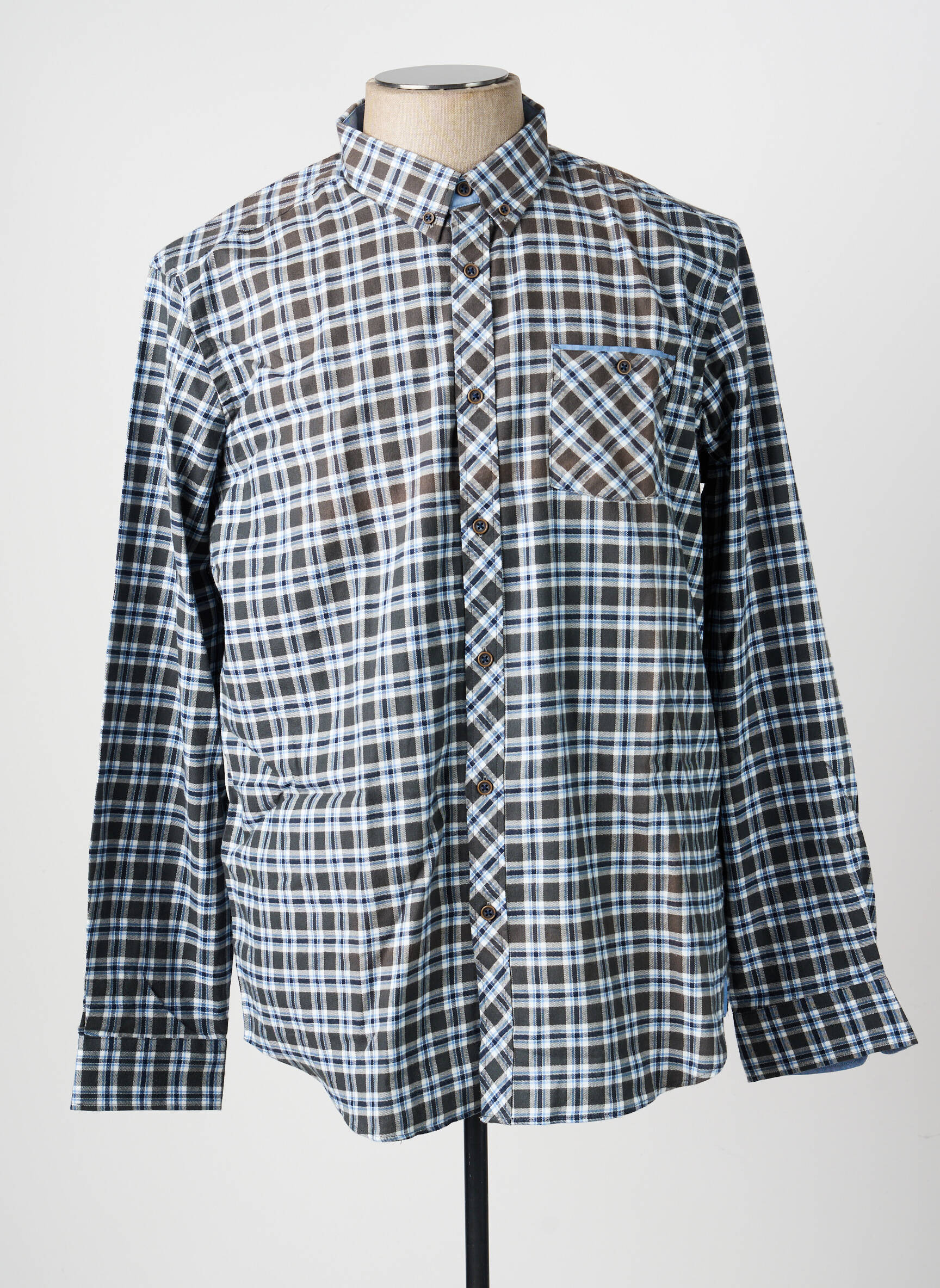 Chemise manches longues poches vert PETER COFOX homme
