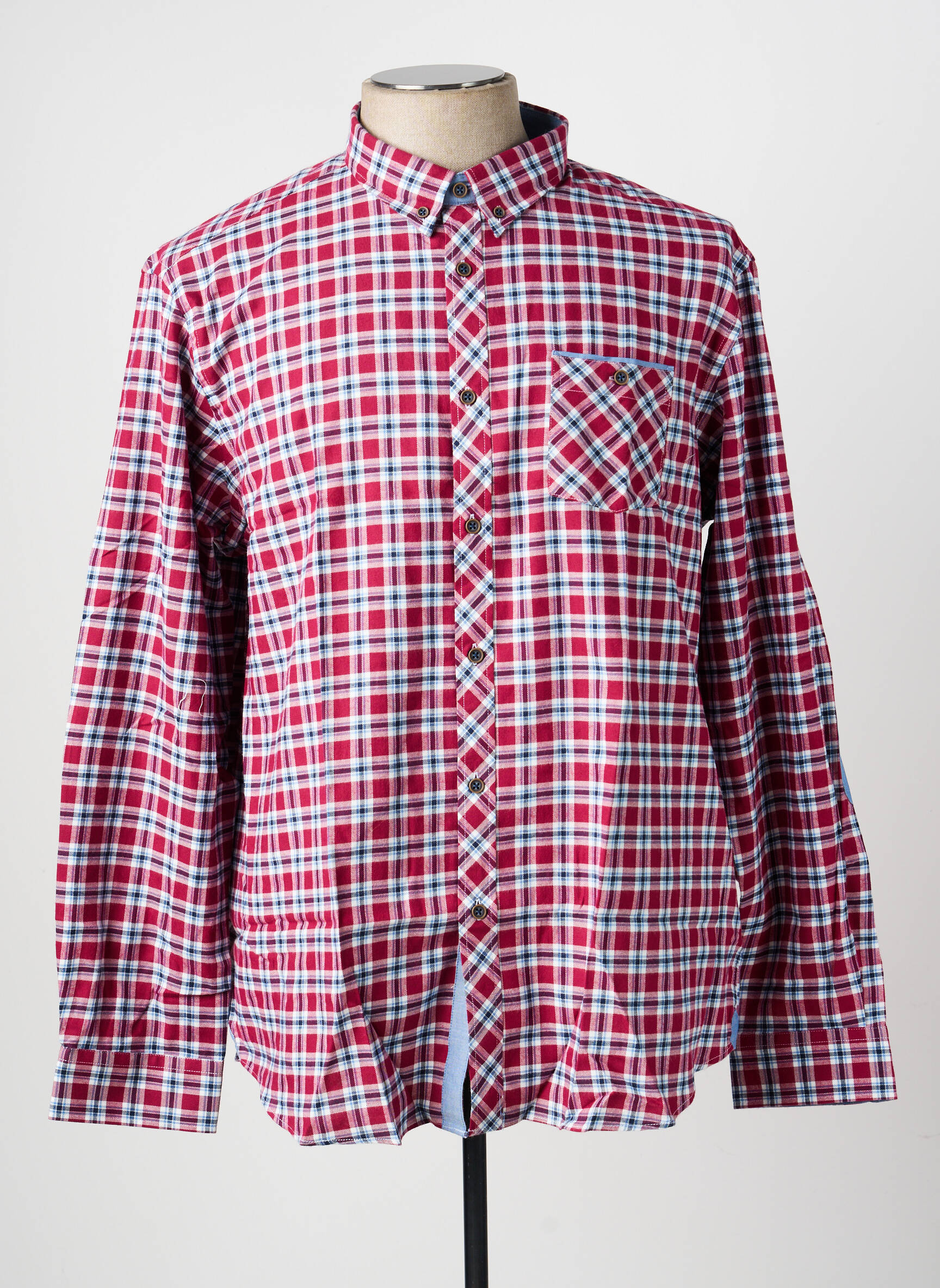 Chemise manches longues poches rouge PETER COFOX homme