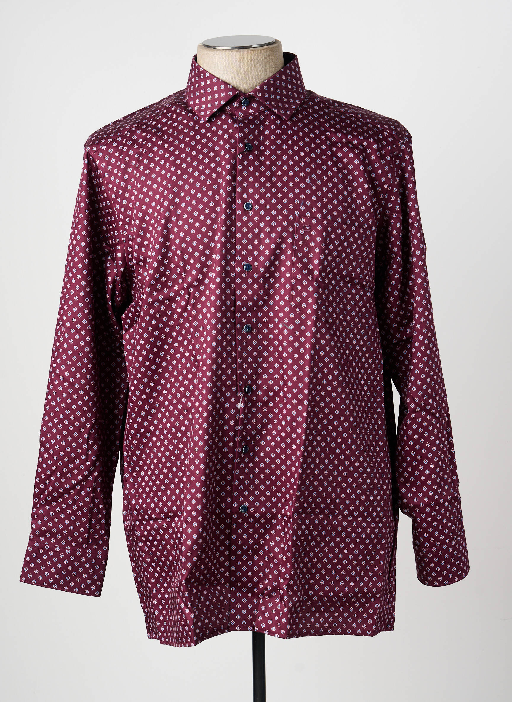 Chemise manches longues poches rouge OLYMP homme