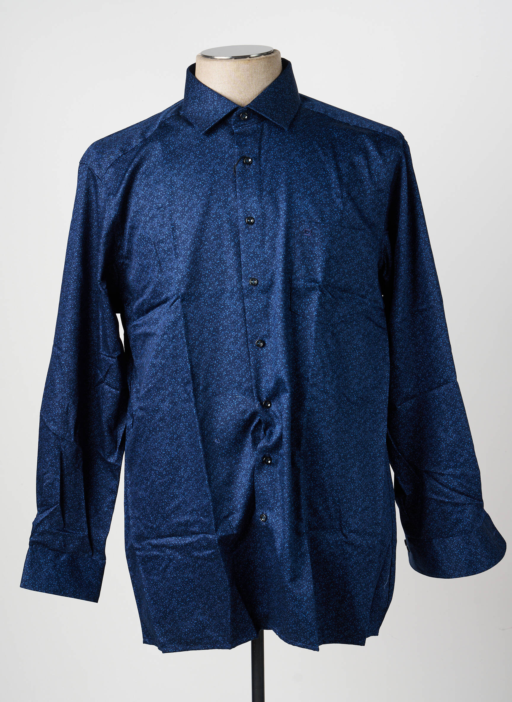 Chemise manches longues poches bleu OLYMP homme