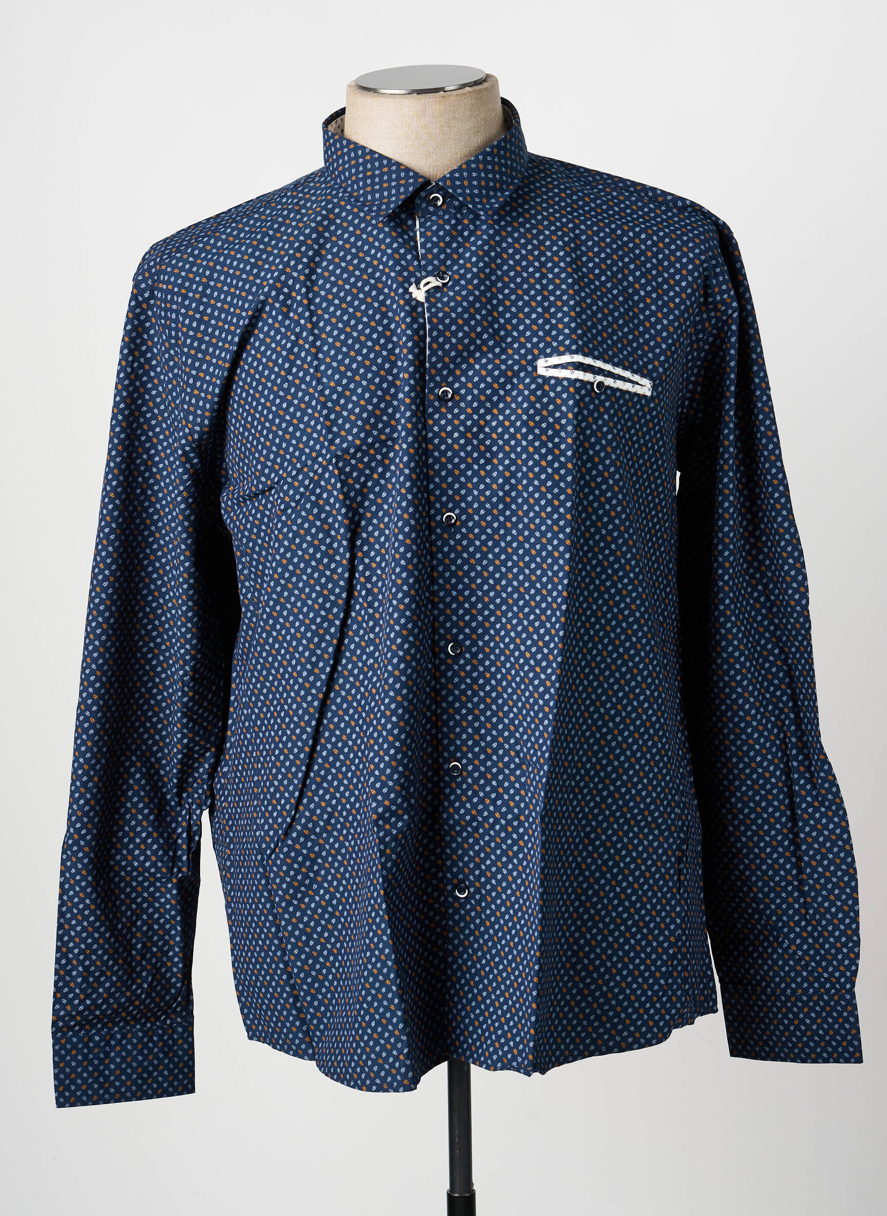 Chemise manches longues poches bleu CAPTEN homme