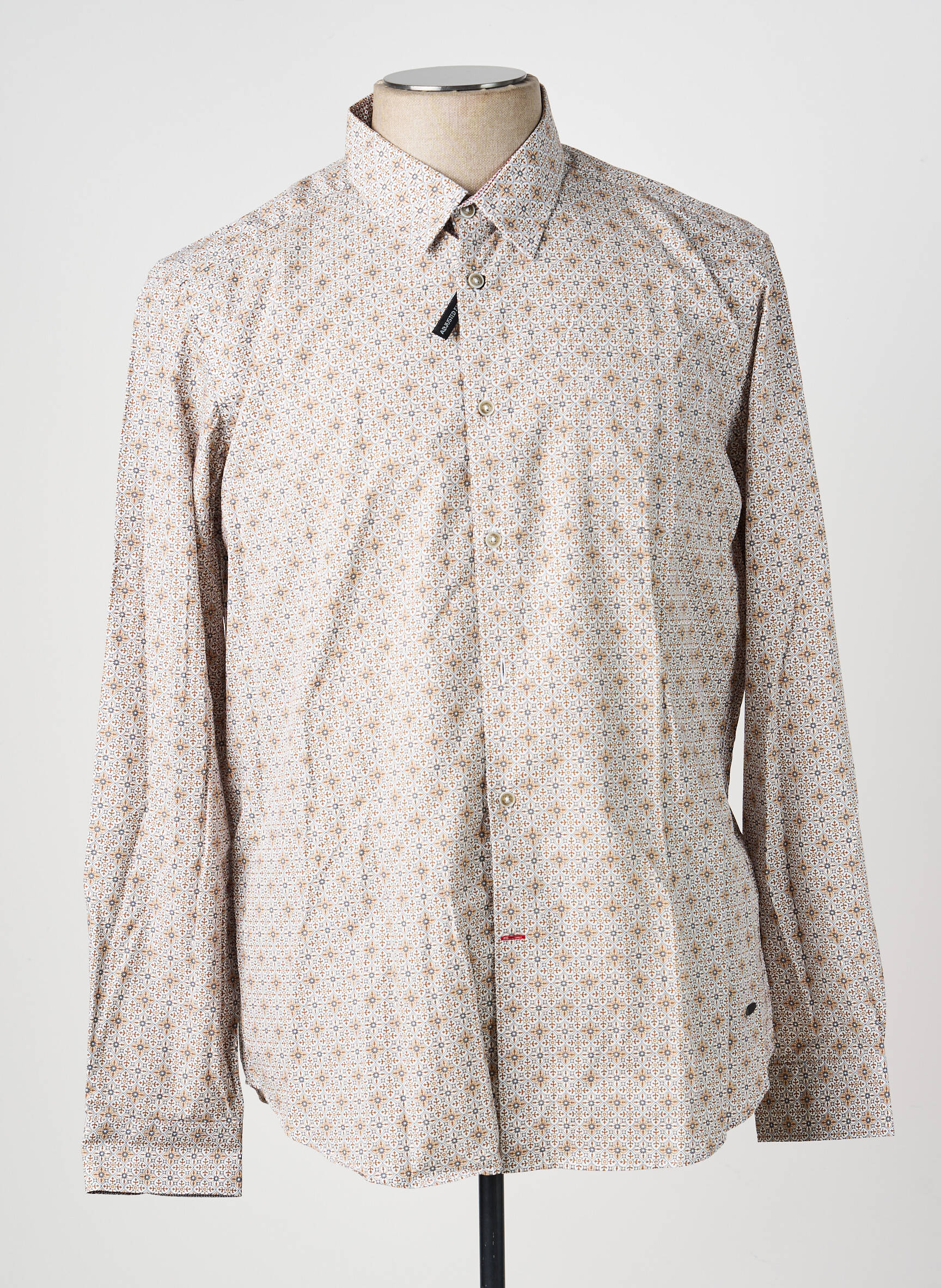 Chemise manches longues poches beige DELAHAYE homme