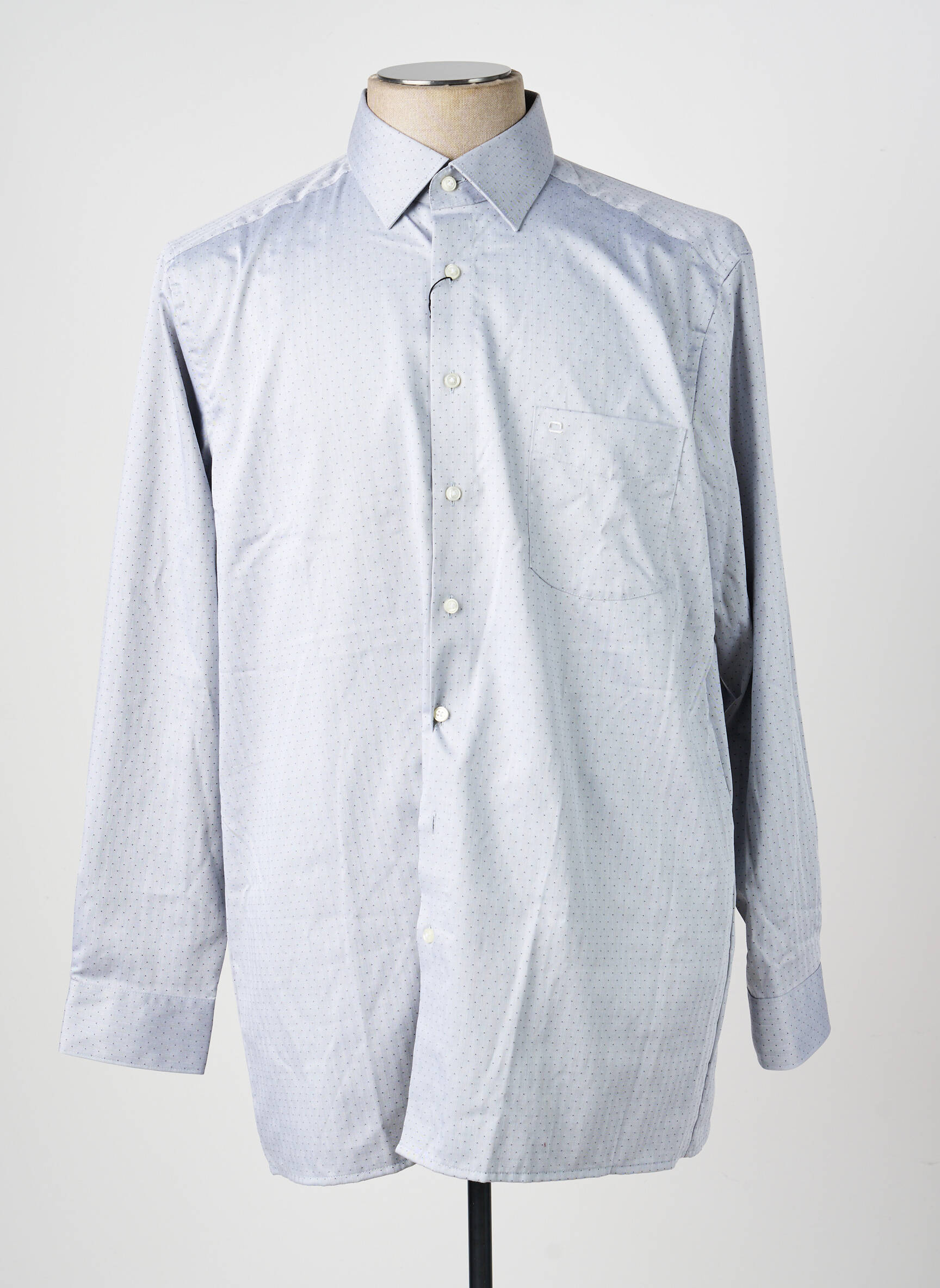 Chemise manches longues poches gris OLYMP homme
