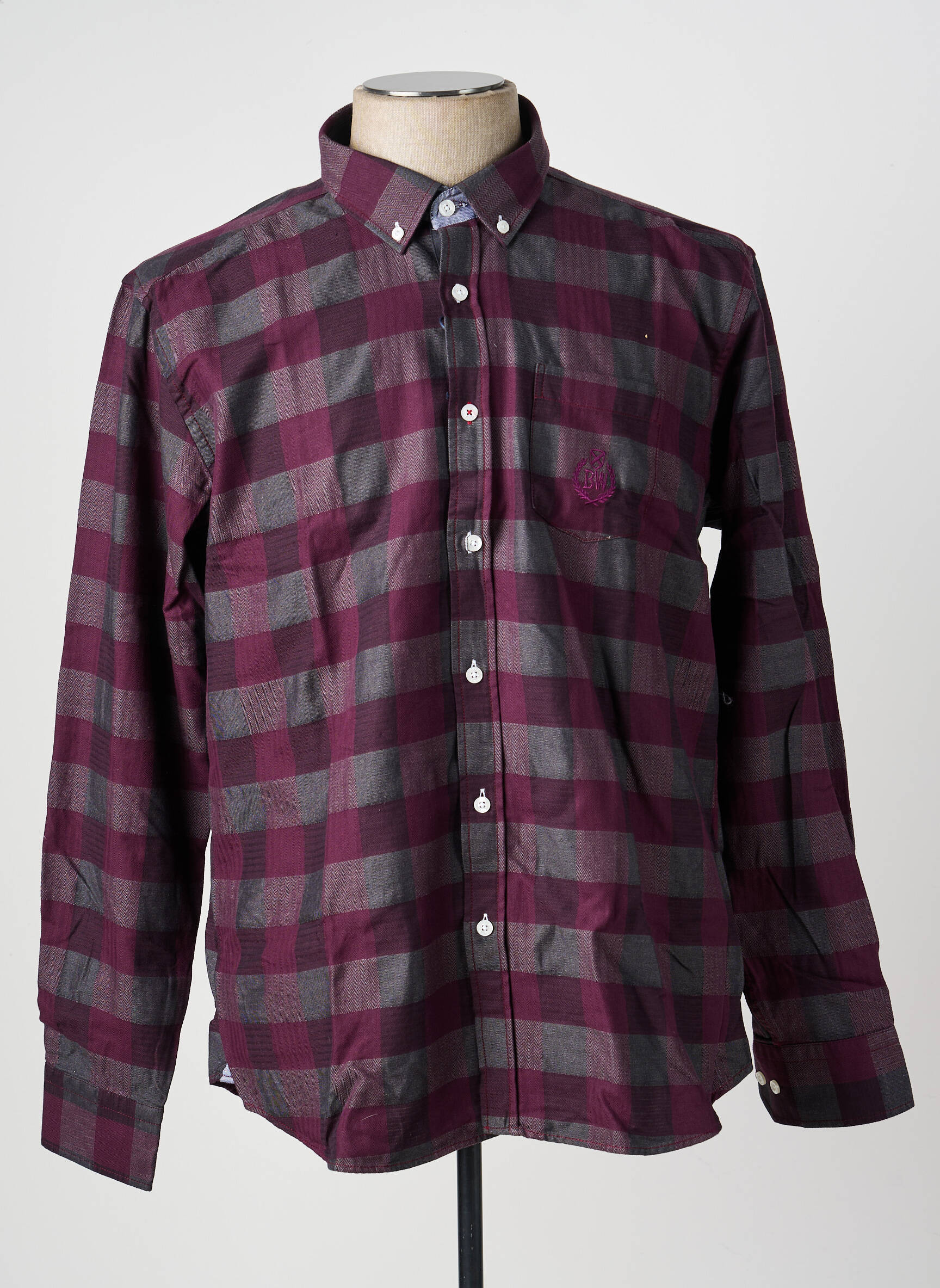Chemise manches longues poches violet BLACK WELLIS homme