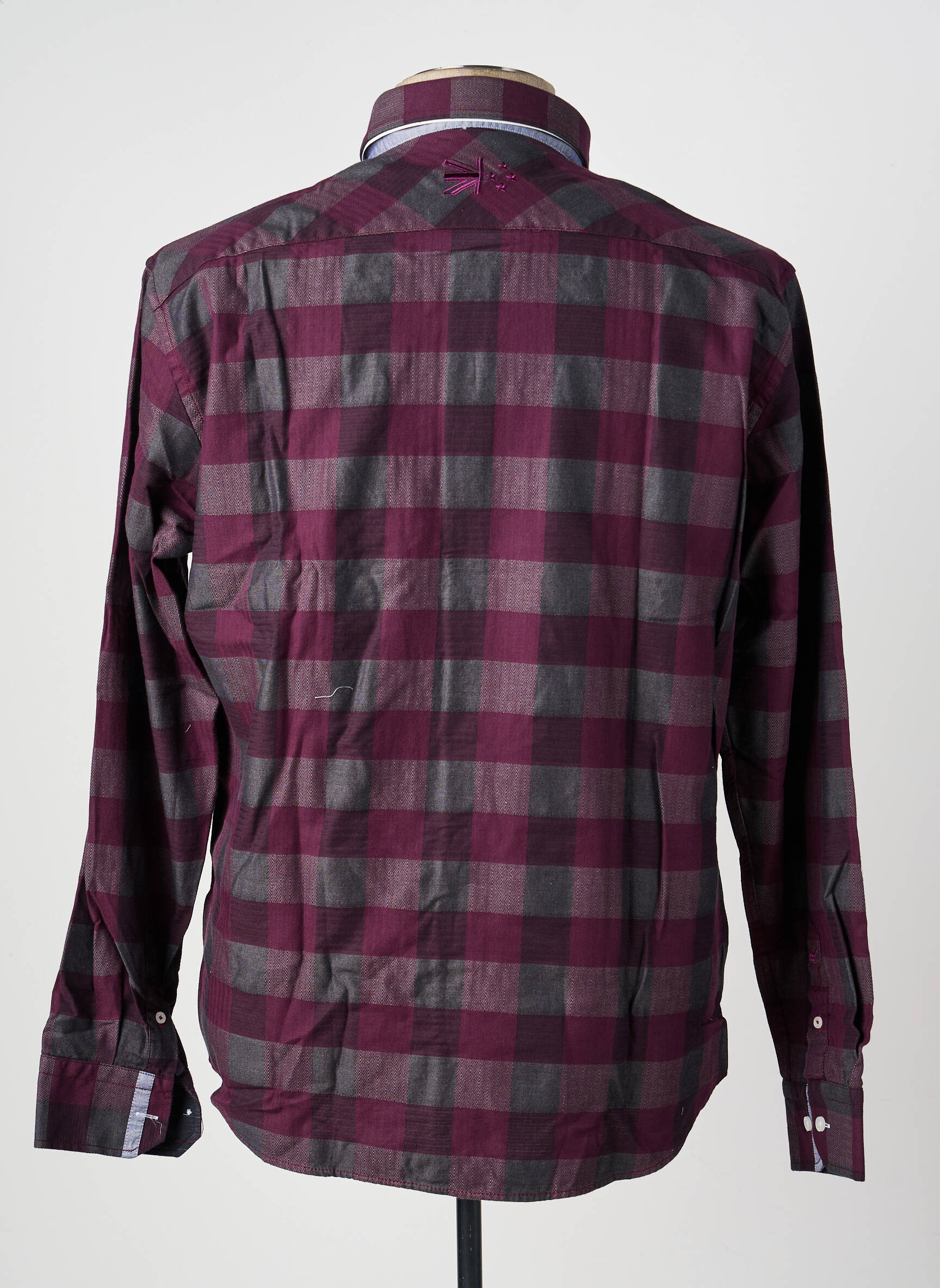 Chemise manches longues poches violet BLACK WELLIS homme