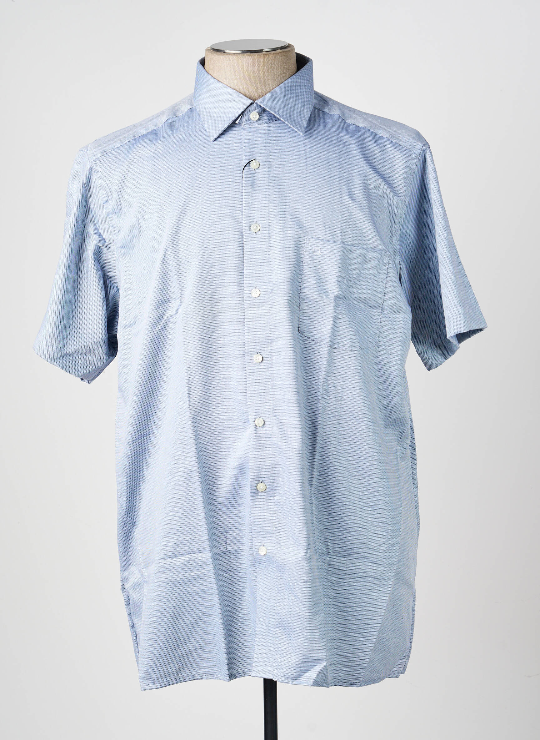 Chemise manches courtes poches gris OLYMP homme