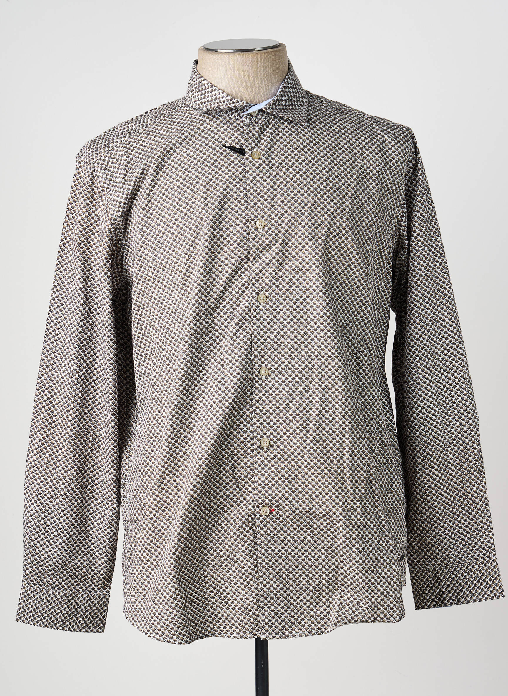 Chemise manches longues imprimé fantaisie vert DELAHAYE homme