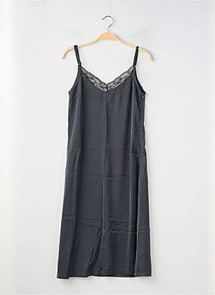 Robe mi-longue coupe fluide manches longues noir MOONY MOOD femme