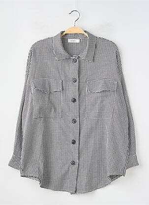 Chemisier tissage crêpe manches longues noir SENES femme